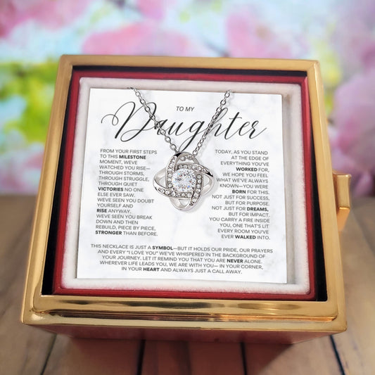 To My Daughter Graduation Necklace | Proud Parent Gift with Message
