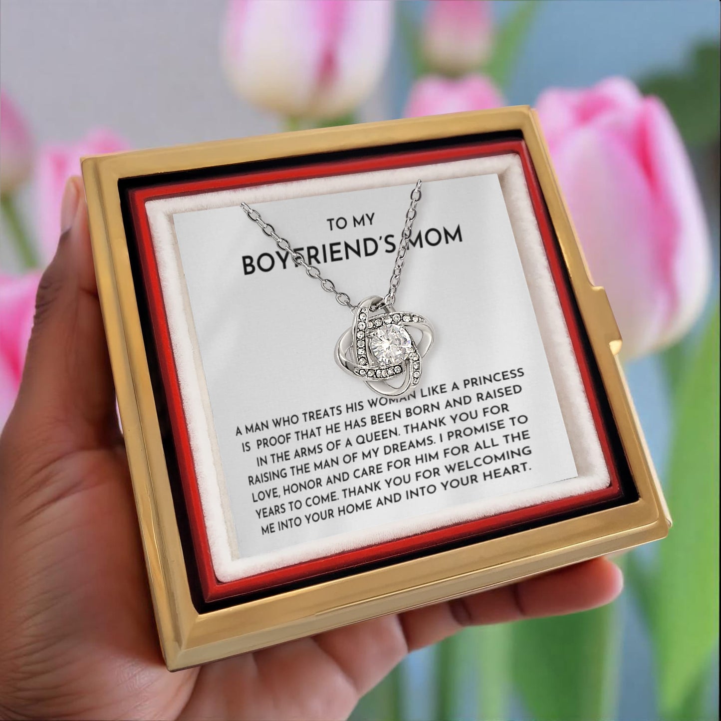 To My Boyfriends Mom - Love Knot Necklace