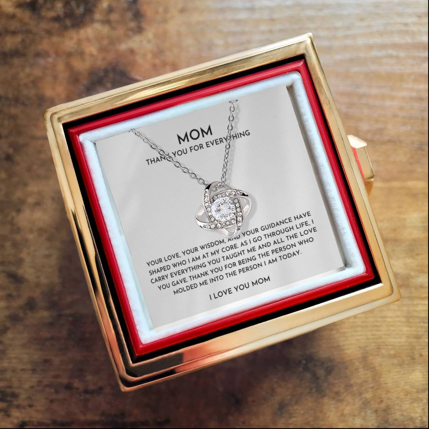 Mom, Thank You For Everything - Love Knot Necklace