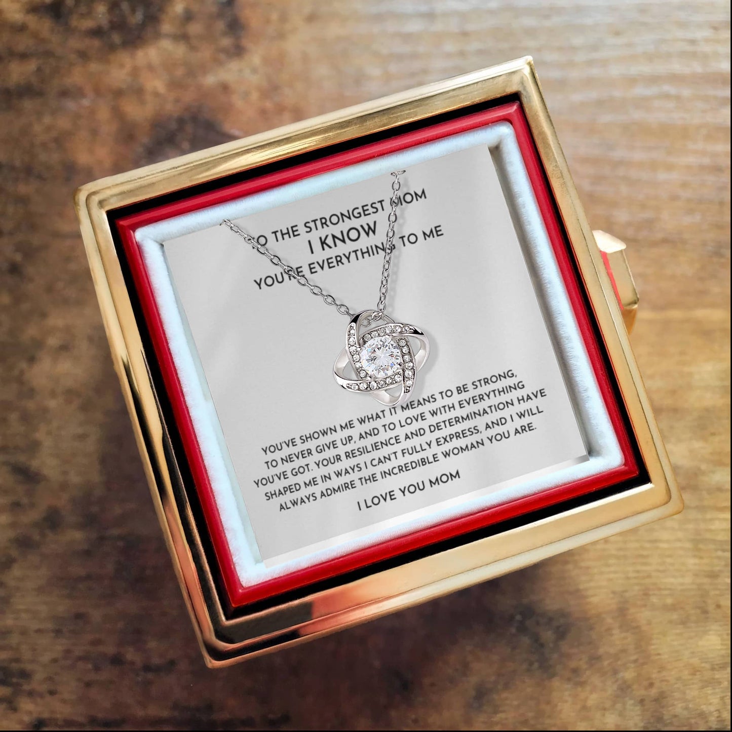 To The Strongest Mom I Know - Love Knot Necklace
